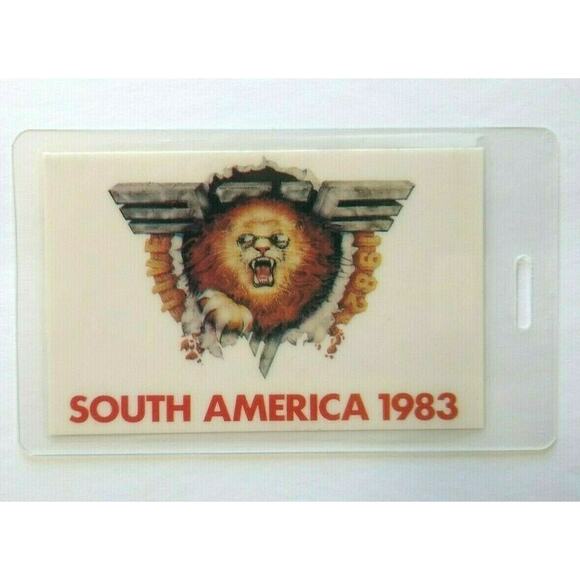 Van Halen Backstage Pass South America 1983 Concert Tour Lion Original Eddie - Picture 1 of 6